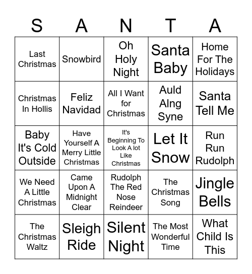 We Already Bought Our Ugly Sweaters Bingo Card