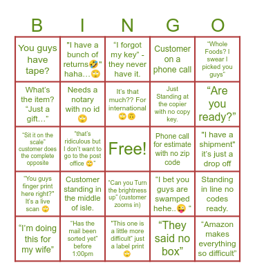 UPS STORE BINGO📦 Bingo Card