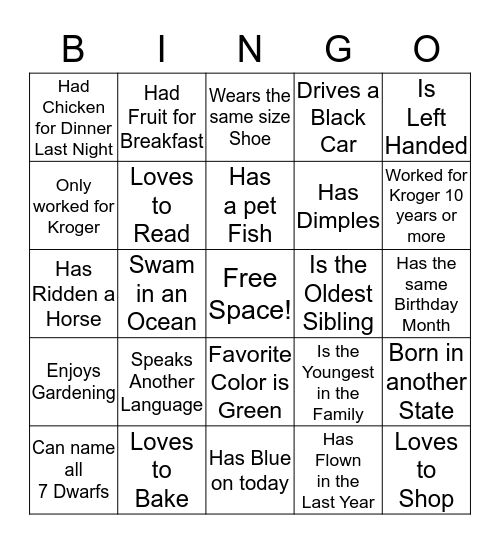 Women's EDGE BINGO Card