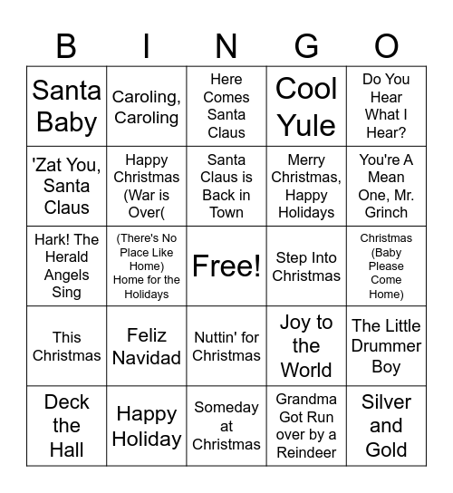 Christmas 2 Bingo Card
