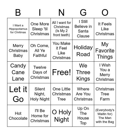 Christmas 3 Bingo Card