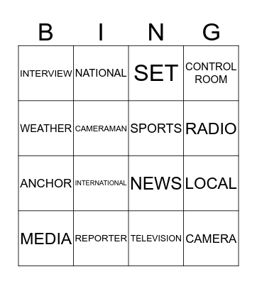 BROADCASTING Bingo Card