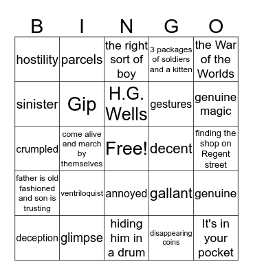 The Magic Shop Bingo Card