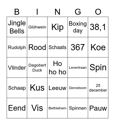 Bingo 1 Bingo Card