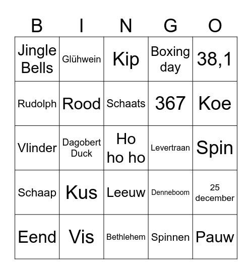 Bingo 1 Bingo Card