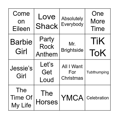 Party Anthem Bingo! Bingo Card