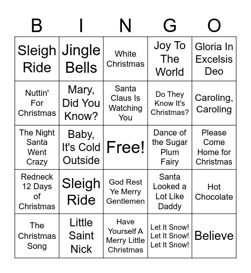 MERRY CHRISTMAS! Bingo Card