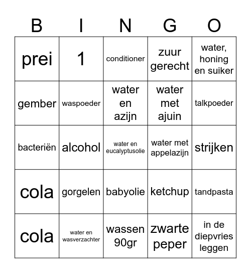 Bingo 5 Bingo Card