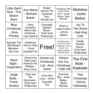 Christmas Bingo Card
