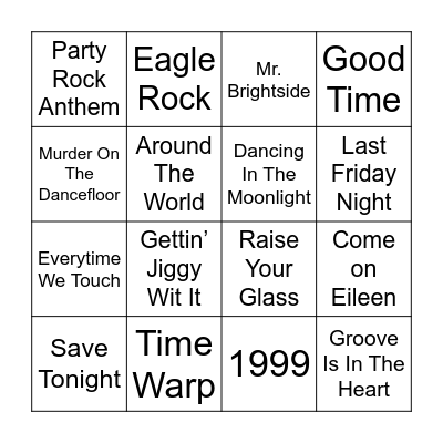 Party Anthem Bingo! Bingo Card