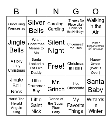 Merry Christmas! Bingo Card