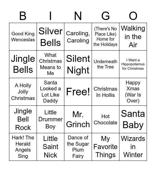 Merry Christmas! Bingo Card