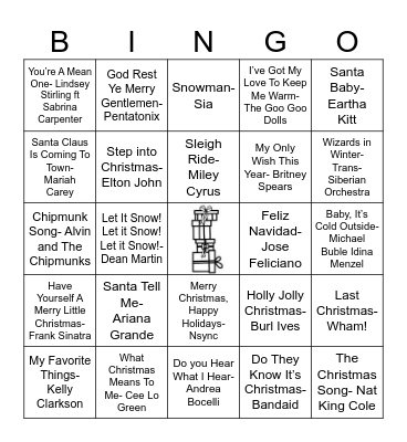 Christmas Bingo Card