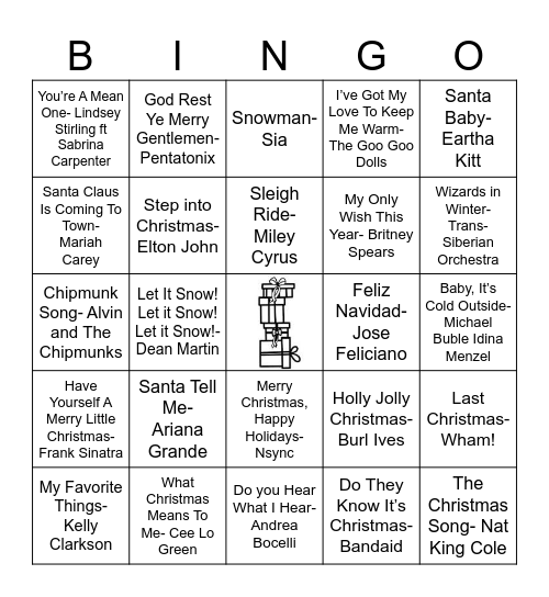 Christmas Bingo Card