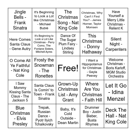 Christmas Bingo Card