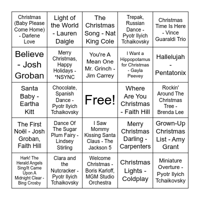 Christmas Bingo Card