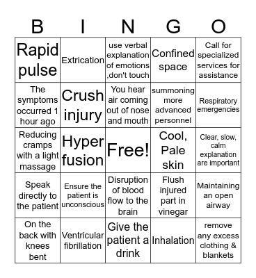 EMR Bingo Card