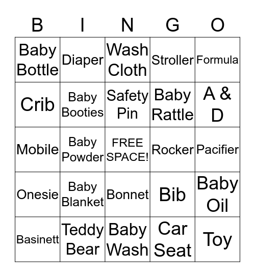 BABY SHOWER BINGO Card
