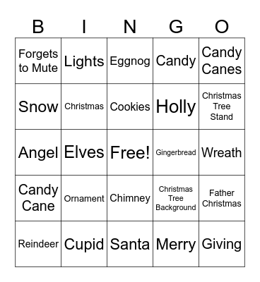 Holiday Bingo Card