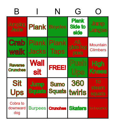 DPT FITNESS BINGO Card