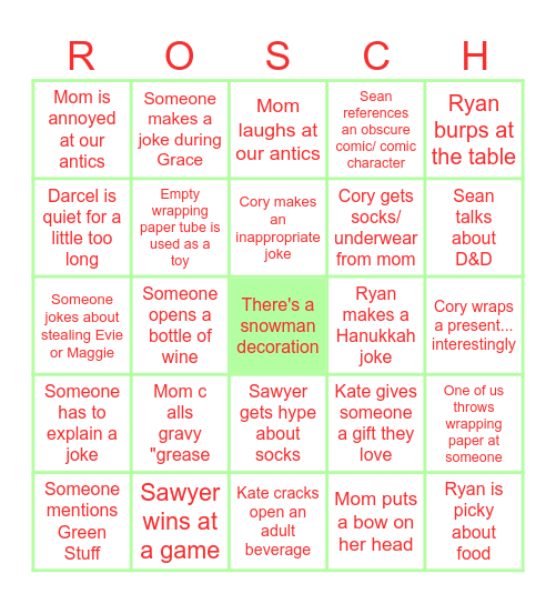 Christmas Bingo Card