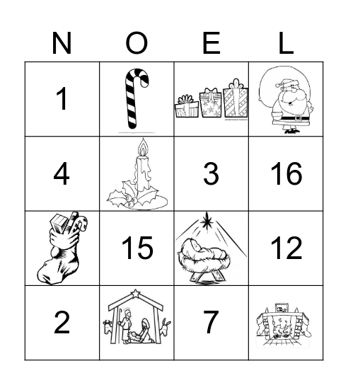 NOEL Bingo Card