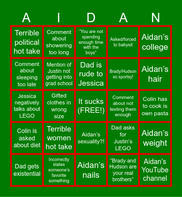 Epic Father Fail Compilation 2023 Bingo Card