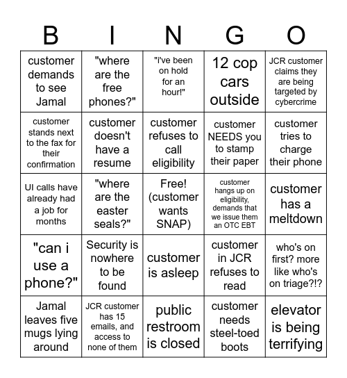 DWS Metro Connections Bingo Card