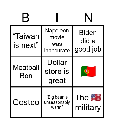 Xmas Rich bingo Card