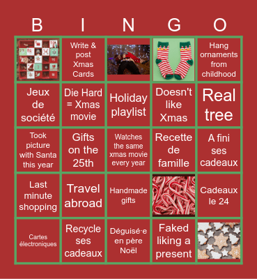 Virtual Holiday Bingo Card