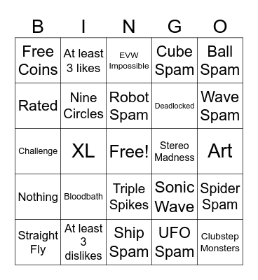 Recent Tab Bingo Card