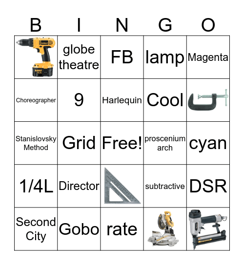 Theatre Review Bingo Card