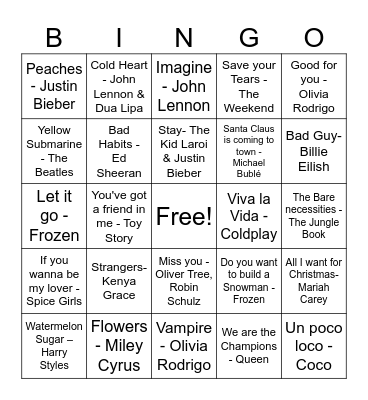 Christmas 2023 Bingo Card