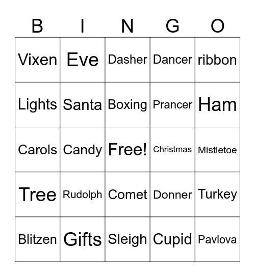 Christmas Bingo Card
