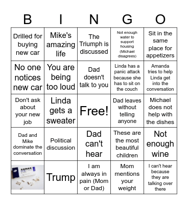 Xmas Dinner Bingo Card