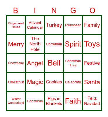 Christmas Bingo Card