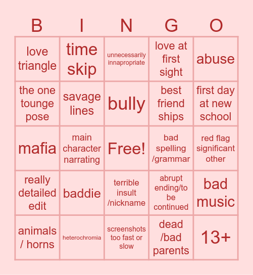 Gacha Bingo!!11! Bingo Card