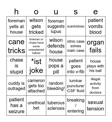 monsieur maison le médecin Bingo Card