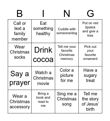 Elf Bingo Card