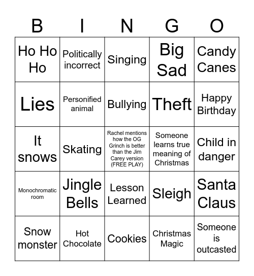 Christmas Bingo Card