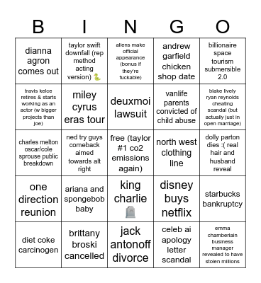 2024 Bingo Card