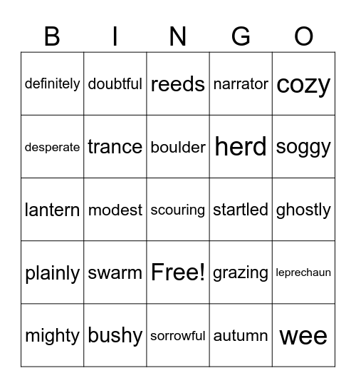 LEPRECHAUN IN LATE WINTER Day 3 Bingo Card