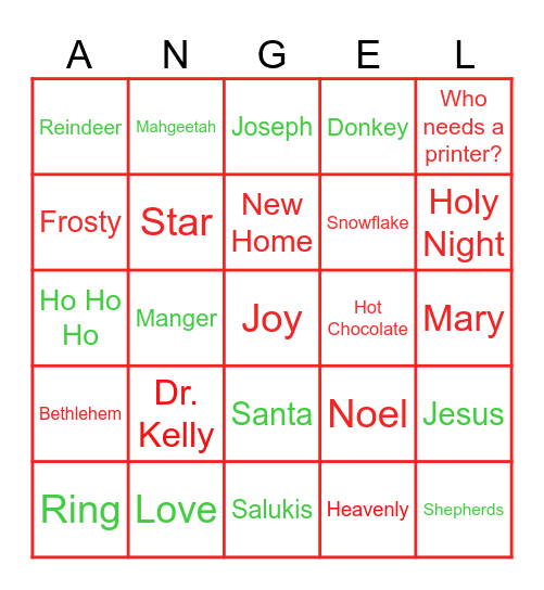 ANGEL Bingo Card