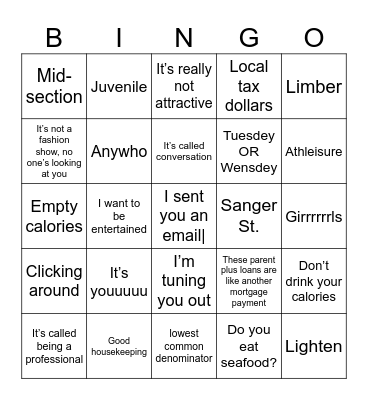 Christmas Bingo Card