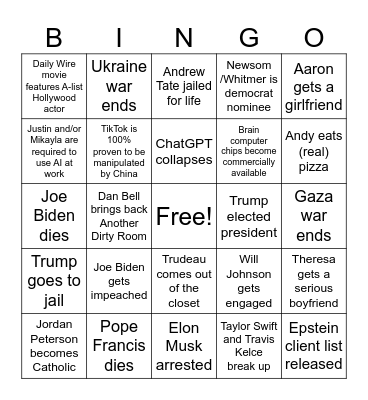 2024 Bingo Card