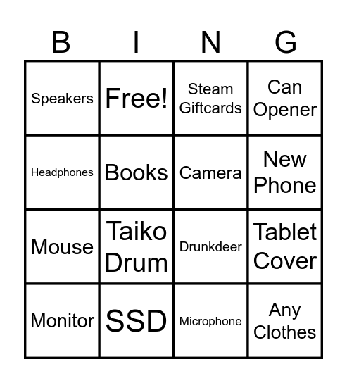 Specmas Bingo | Present Opening Bingo Card