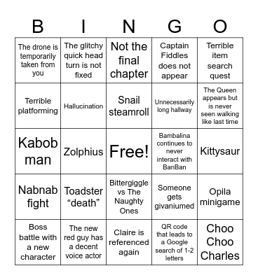 Hand over your pancreas! Bingo Card