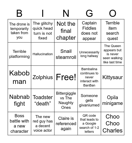 Hand over your pancreas! Bingo Card