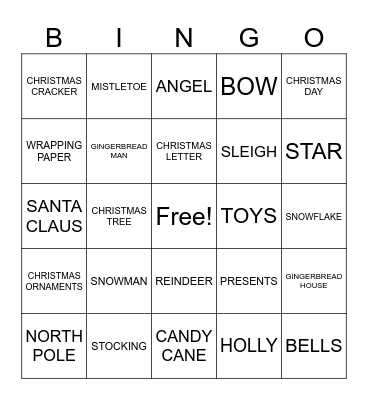 MERRY CHRISTMAS Bingo Card