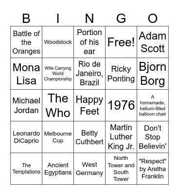 Xmas Trivia and Bingo Card